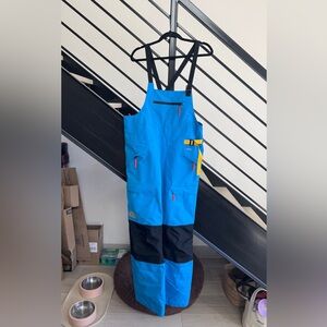 The North Face Vibrant Blue and Black Bib Overalls
